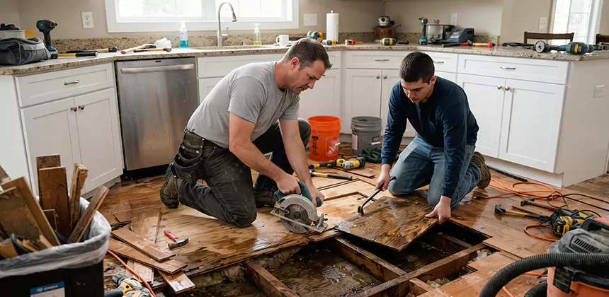 Kitchen Floor Water Damage Repair in Goodyear